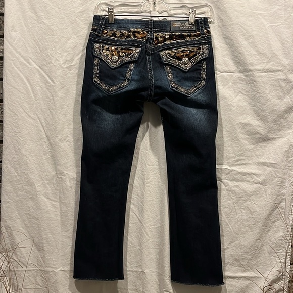 GRACE in LA size 26 rough cut capri Y2K dark wash low rise  EUC - Picture 2 of 15